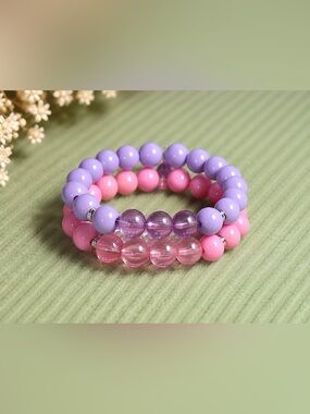 Purple & Pink Beaded Bracelets